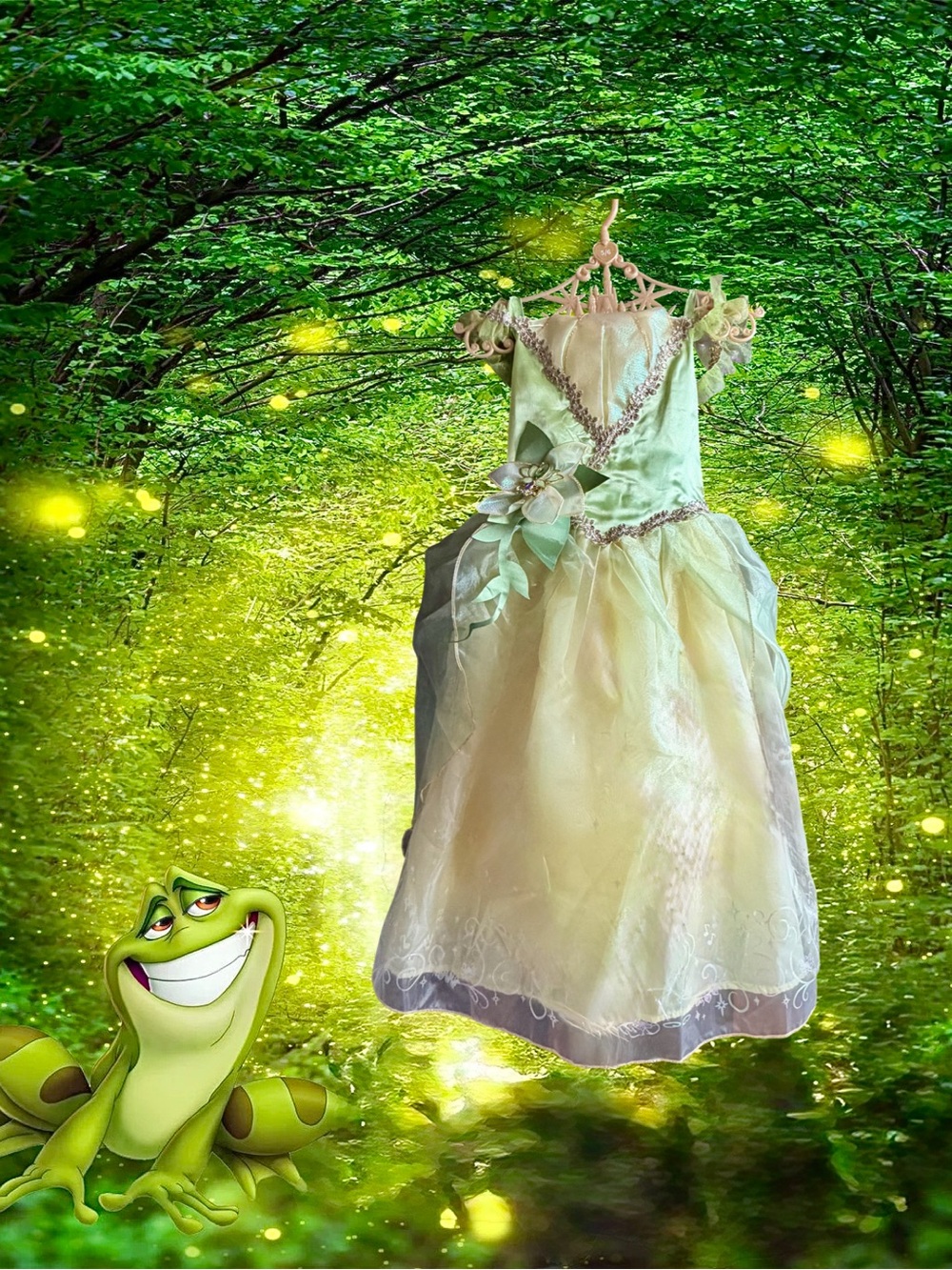 New Disney Signature Collection Tiana Princess & the Frog Dress Child Size 5/6